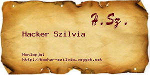 Hacker Szilvia névjegykártya